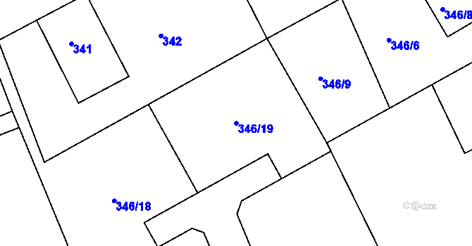 Parcela st. 346/19 v KÚ Horní Hanychov, Katastrální mapa