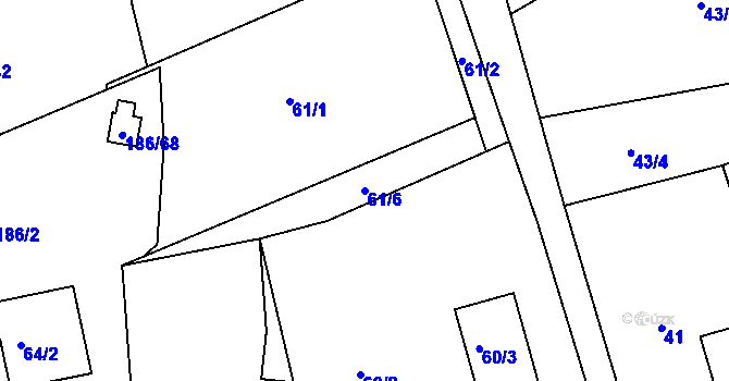 Parcela st. 61/6 v KÚ Horní Hanychov, Katastrální mapa