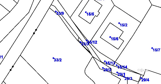 Parcela st. 33/3 v KÚ Ostašov u Liberce, Katastrální mapa