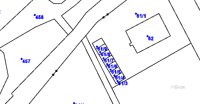 Parcela st. 61/8 v KÚ Ostašov u Liberce, Katastrální mapa