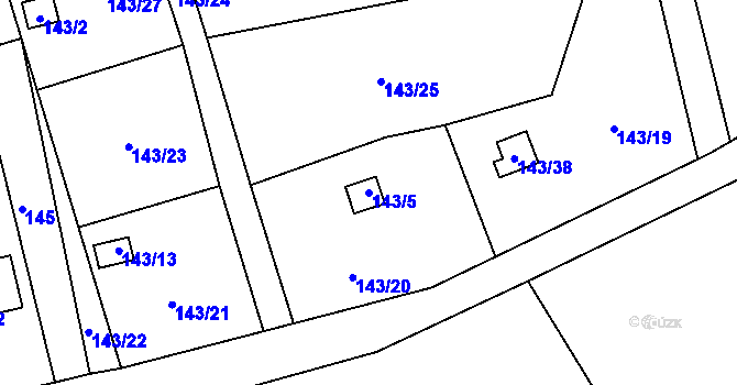 Parcela st. 143/5 v KÚ Ostašov u Liberce, Katastrální mapa