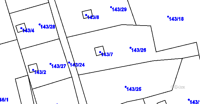 Parcela st. 143/7 v KÚ Ostašov u Liberce, Katastrální mapa