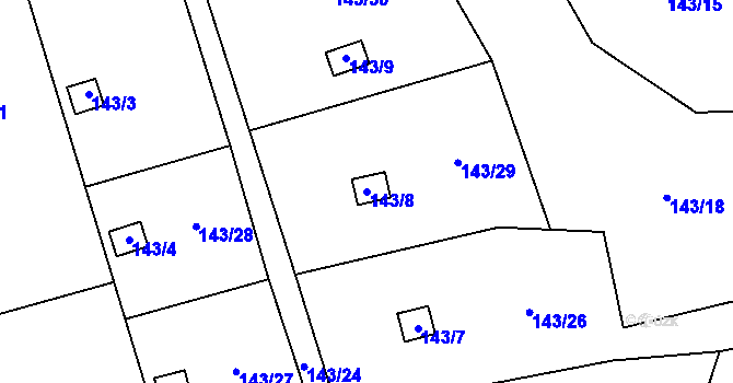 Parcela st. 143/8 v KÚ Ostašov u Liberce, Katastrální mapa