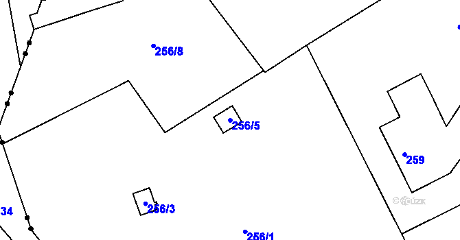 Parcela st. 256/5 v KÚ Ostašov u Liberce, Katastrální mapa