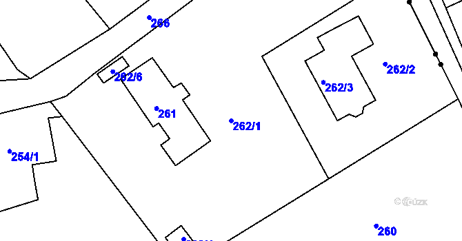 Parcela st. 262/1 v KÚ Ostašov u Liberce, Katastrální mapa