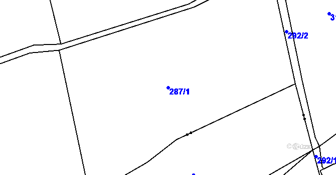Parcela st. 287/1 v KÚ Ostašov u Liberce, Katastrální mapa
