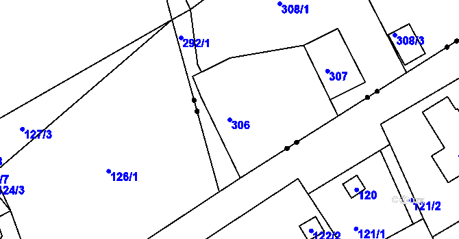 Parcela st. 306 v KÚ Ostašov u Liberce, Katastrální mapa