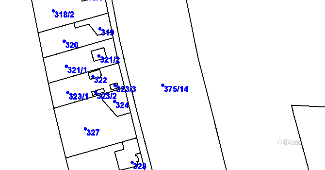 Parcela st. 375/14 v KÚ Ostašov u Liberce, Katastrální mapa