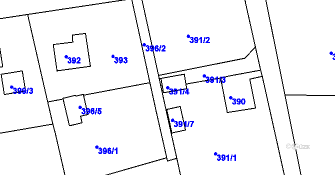 Parcela st. 391/4 v KÚ Ostašov u Liberce, Katastrální mapa