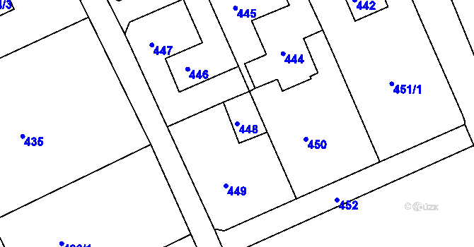 Parcela st. 448 v KÚ Ostašov u Liberce, Katastrální mapa