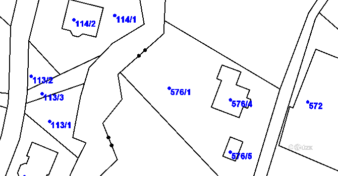 Parcela st. 576/1 v KÚ Ostašov u Liberce, Katastrální mapa