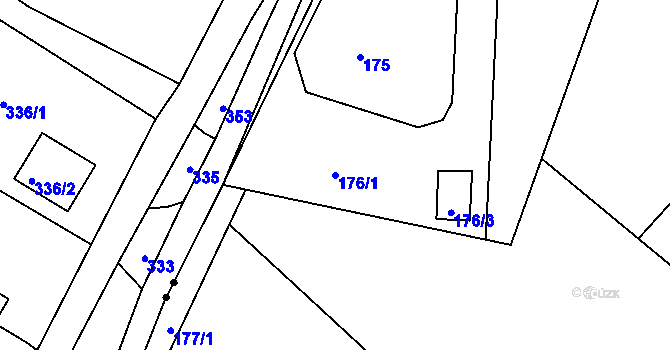 Parcela st. 176/1 v KÚ Ostašov u Liberce, Katastrální mapa