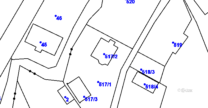 Parcela st. 517/2 v KÚ Ostašov u Liberce, Katastrální mapa