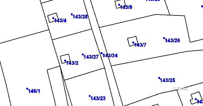 Parcela st. 143/24 v KÚ Ostašov u Liberce, Katastrální mapa