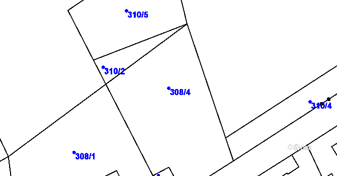 Parcela st. 308/4 v KÚ Ostašov u Liberce, Katastrální mapa