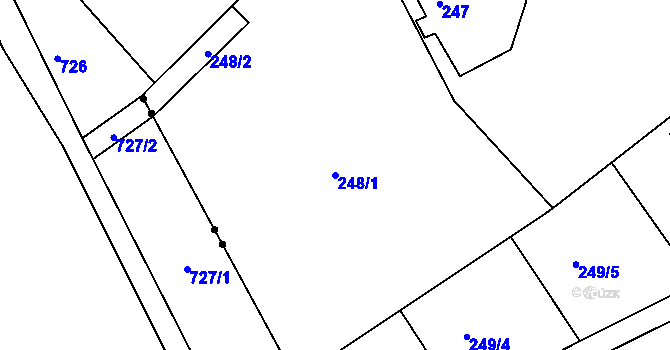 Parcela st. 248/1 v KÚ Ostašov u Liberce, Katastrální mapa