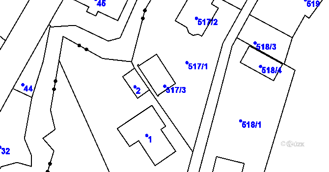 Parcela st. 517/3 v KÚ Ostašov u Liberce, Katastrální mapa