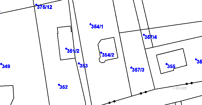 Parcela st. 354/2 v KÚ Ostašov u Liberce, Katastrální mapa
