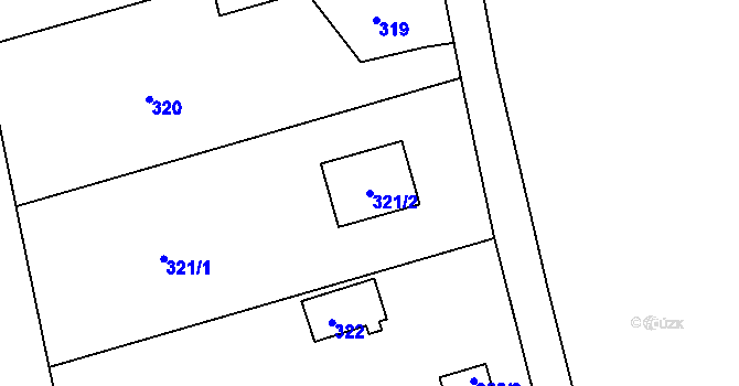 Parcela st. 321/2 v KÚ Ostašov u Liberce, Katastrální mapa