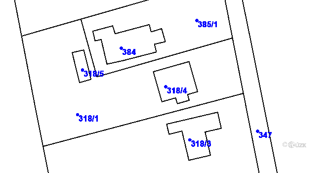 Parcela st. 318/4 v KÚ Ostašov u Liberce, Katastrální mapa