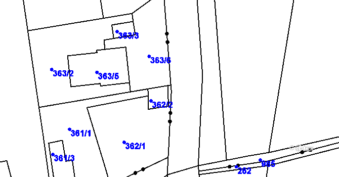 Parcela st. 361/4 v KÚ Ostašov u Liberce, Katastrální mapa