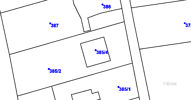 Parcela st. 385/4 v KÚ Ostašov u Liberce, Katastrální mapa