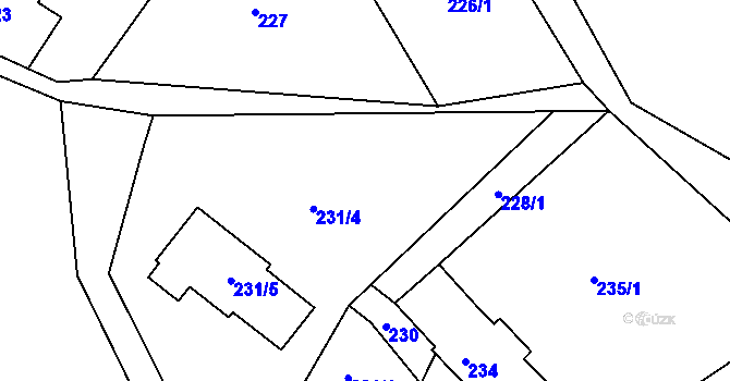 Parcela st. 228/2 v KÚ Ostašov u Liberce, Katastrální mapa