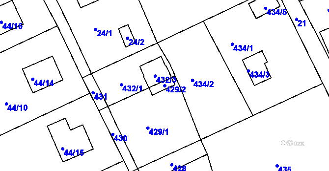 Parcela st. 429/2 v KÚ Ostašov u Liberce, Katastrální mapa