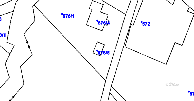 Parcela st. 576/5 v KÚ Ostašov u Liberce, Katastrální mapa
