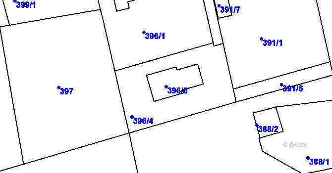 Parcela st. 396/6 v KÚ Ostašov u Liberce, Katastrální mapa