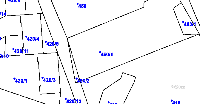 Parcela st. 460/1 v KÚ Ostašov u Liberce, Katastrální mapa