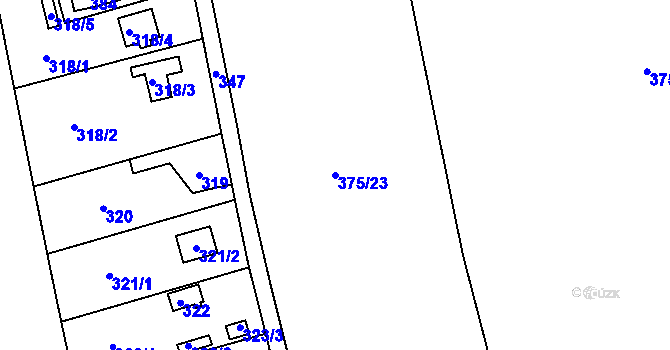 Parcela st. 375/23 v KÚ Ostašov u Liberce, Katastrální mapa