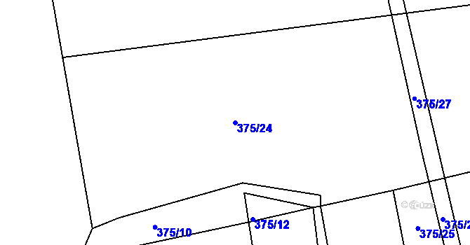 Parcela st. 375/24 v KÚ Ostašov u Liberce, Katastrální mapa