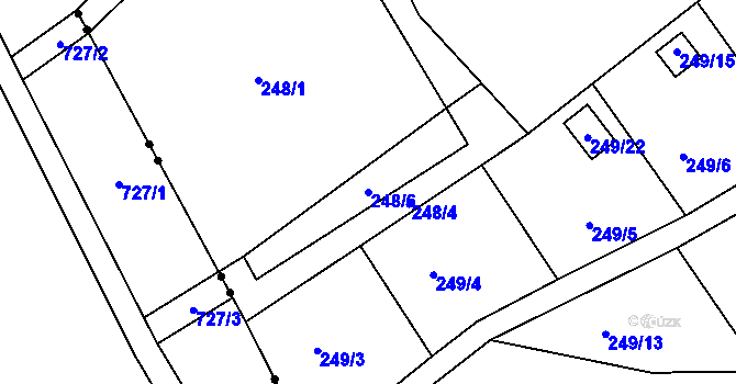 Parcela st. 248/6 v KÚ Ostašov u Liberce, Katastrální mapa