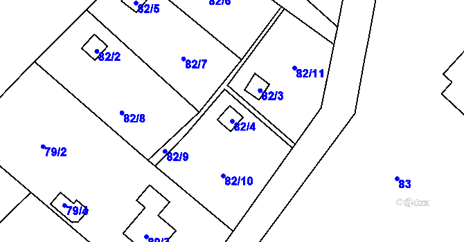 Parcela st. 82/4 v KÚ Horní Suchá u Liberce, Katastrální mapa