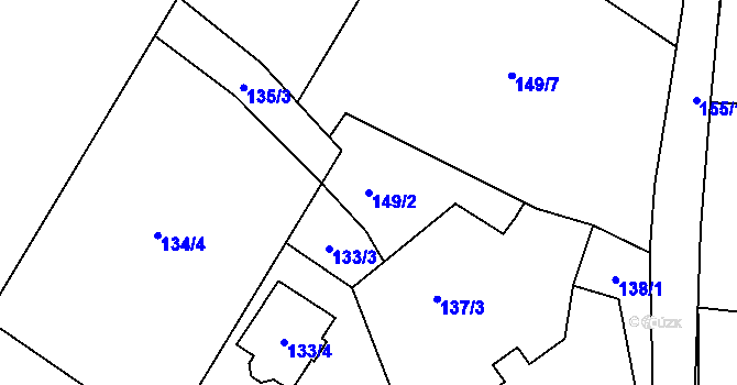 Parcela st. 149/2 v KÚ Horní Suchá u Liberce, Katastrální mapa