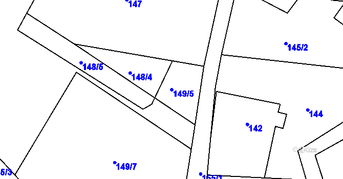 Parcela st. 149/5 v KÚ Horní Suchá u Liberce, Katastrální mapa