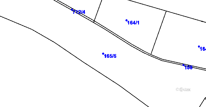 Parcela st. 165/5 v KÚ Horní Suchá u Liberce, Katastrální mapa