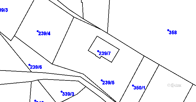 Parcela st. 239/7 v KÚ Horní Suchá u Liberce, Katastrální mapa