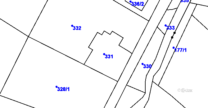 Parcela st. 331 v KÚ Horní Suchá u Liberce, Katastrální mapa