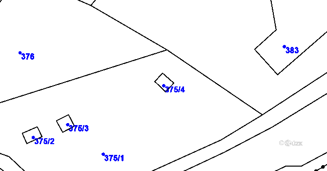 Parcela st. 375/4 v KÚ Horní Suchá u Liberce, Katastrální mapa