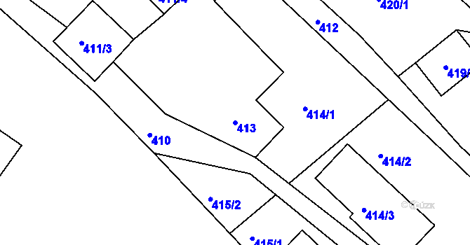 Parcela st. 413 v KÚ Horní Suchá u Liberce, Katastrální mapa