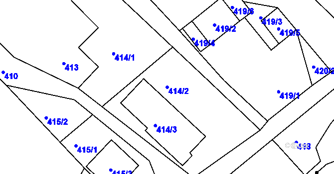 Parcela st. 414/2 v KÚ Horní Suchá u Liberce, Katastrální mapa