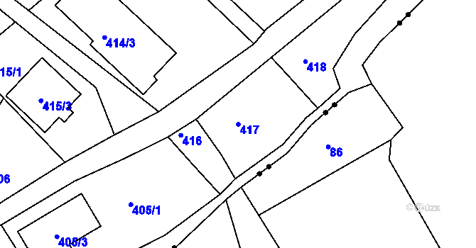 Parcela st. 417 v KÚ Horní Suchá u Liberce, Katastrální mapa