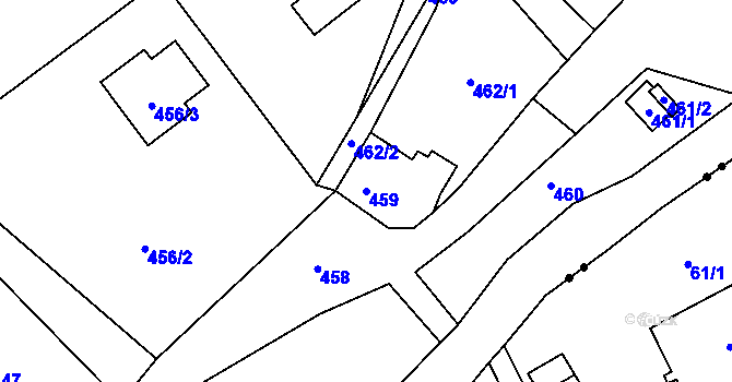 Parcela st. 459 v KÚ Horní Suchá u Liberce, Katastrální mapa
