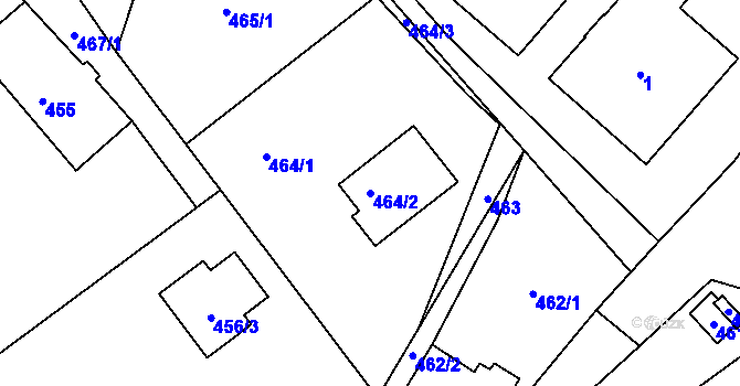 Parcela st. 464/2 v KÚ Horní Suchá u Liberce, Katastrální mapa