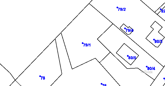 Parcela st. 79/1 v KÚ Horní Suchá u Liberce, Katastrální mapa