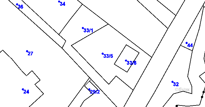 Parcela st. 33/5 v KÚ Horní Suchá u Liberce, Katastrální mapa
