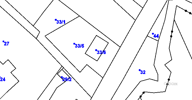 Parcela st. 33/6 v KÚ Horní Suchá u Liberce, Katastrální mapa