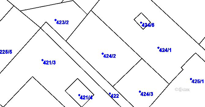 Parcela st. 424/2 v KÚ Horní Suchá u Liberce, Katastrální mapa